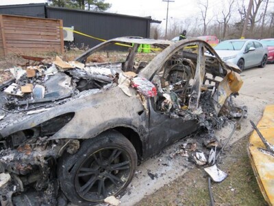 Fiery Dawn of a New Era as Electric Vehicle Blaze Challenges Local Firefighting Tactics
