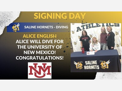Saline High School diver Alice English signs with the University of New Mexico