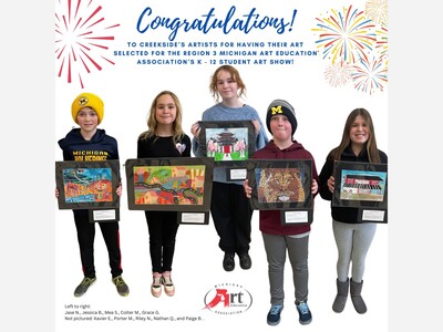 Dexter students are participating in the Michigan Art Education Association Region 3 Art Show