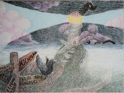 Dexter's Morgan Kraft is a Winner in the Youth Art Month flag/banner contest