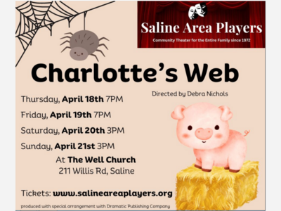 The Saline Area Players are bringing  Charlotte's Web  to the stage