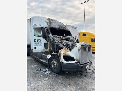 Tractor trailer fire in Scio Township