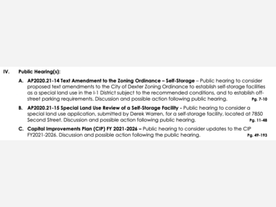 City of Dexter Planning Commission Virtual Public Hearings and Meeting