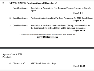 Dexter City Council Virtual Special Meeting