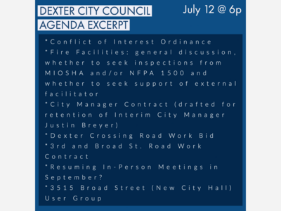 Dexter City Council Virtual Meeting