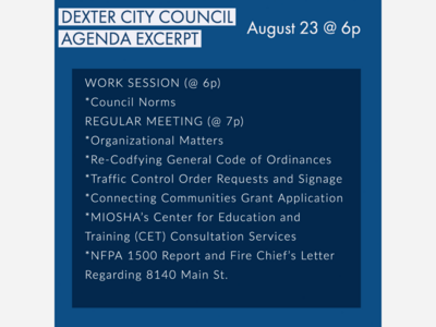 Dexter City Council Virtual Work Session and Meeting
