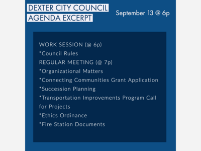 Dexter City Council Work Session and Meeting