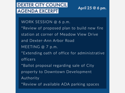 City of Dexter City Council Work Session and Meeting