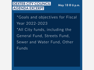 City of Dexter City Council Budget Work Session
