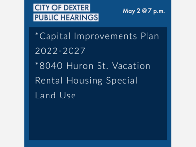 City of Dexter Planning Commission Public Hearings
