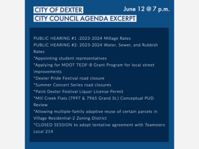 City of Dexter City Council Public Hearings and Meeting