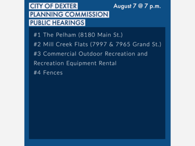 City of Dexter Planning Commission Public Hearings and Meeting