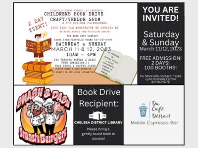 FISHVILLE FARMS CHILDRENS BOOK DRIVE & CRAFT SHOW: 2 DAY EVENT SAT & SUN!