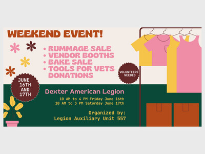 Flea Market and Vendor Fair hosted by Dexter American Legion Auxiliary