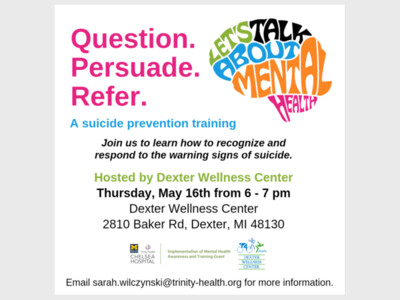 Question. Persuade. Refer. – A Suicide Prevention Training @ Dexter Wellness Center