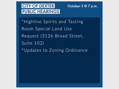 City of Dexter Planning Commission Public Hearings