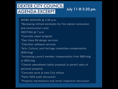 City of Dexter City Council Work Session and Meeting