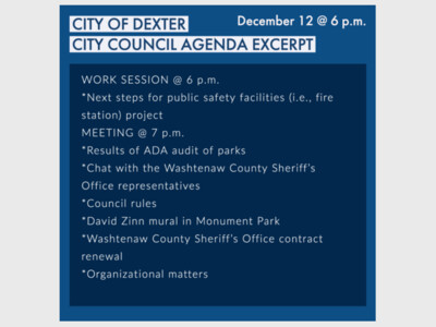City of Dexter City Council Work Session and Meeting