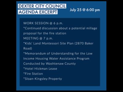 City of Dexter City Council Work Session and Meeting