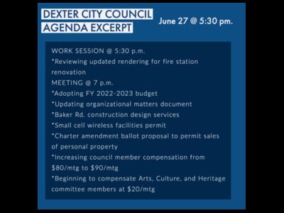 City of Dexter City Council Work Session and Meeting