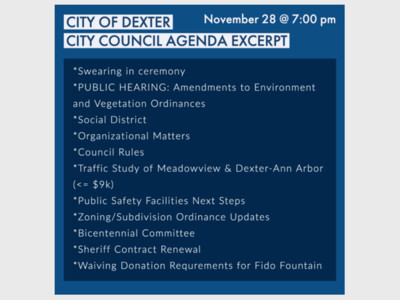 City of Dexter City Council Meeting and Public Hearing
