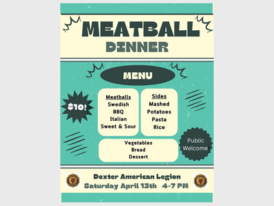 Meatball Dinner at the Dexter Legion
