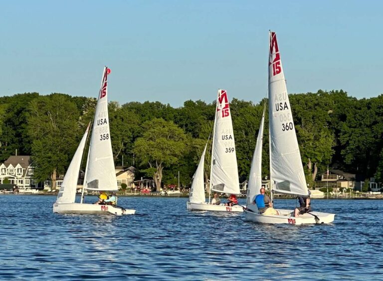 Michigan Sailing Club out on Baseline Lake.