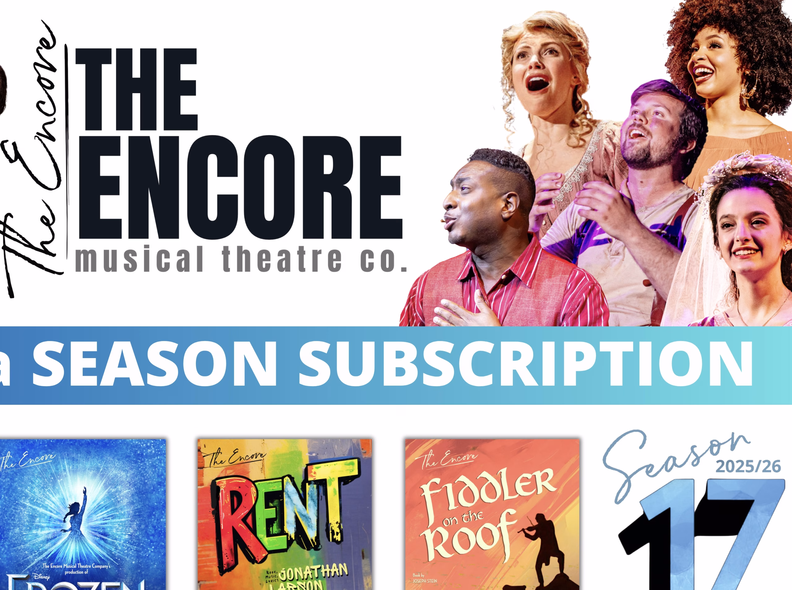 The Encore’s Season 17 Subscriptions and Single Tickets Now on Sale with a Lineup Full of Broadway Favorites and Tribute Concerts