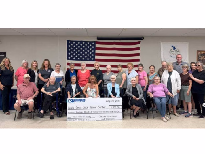 Chelsea State Bank and Employees Donate to Grass Lake Senior Center