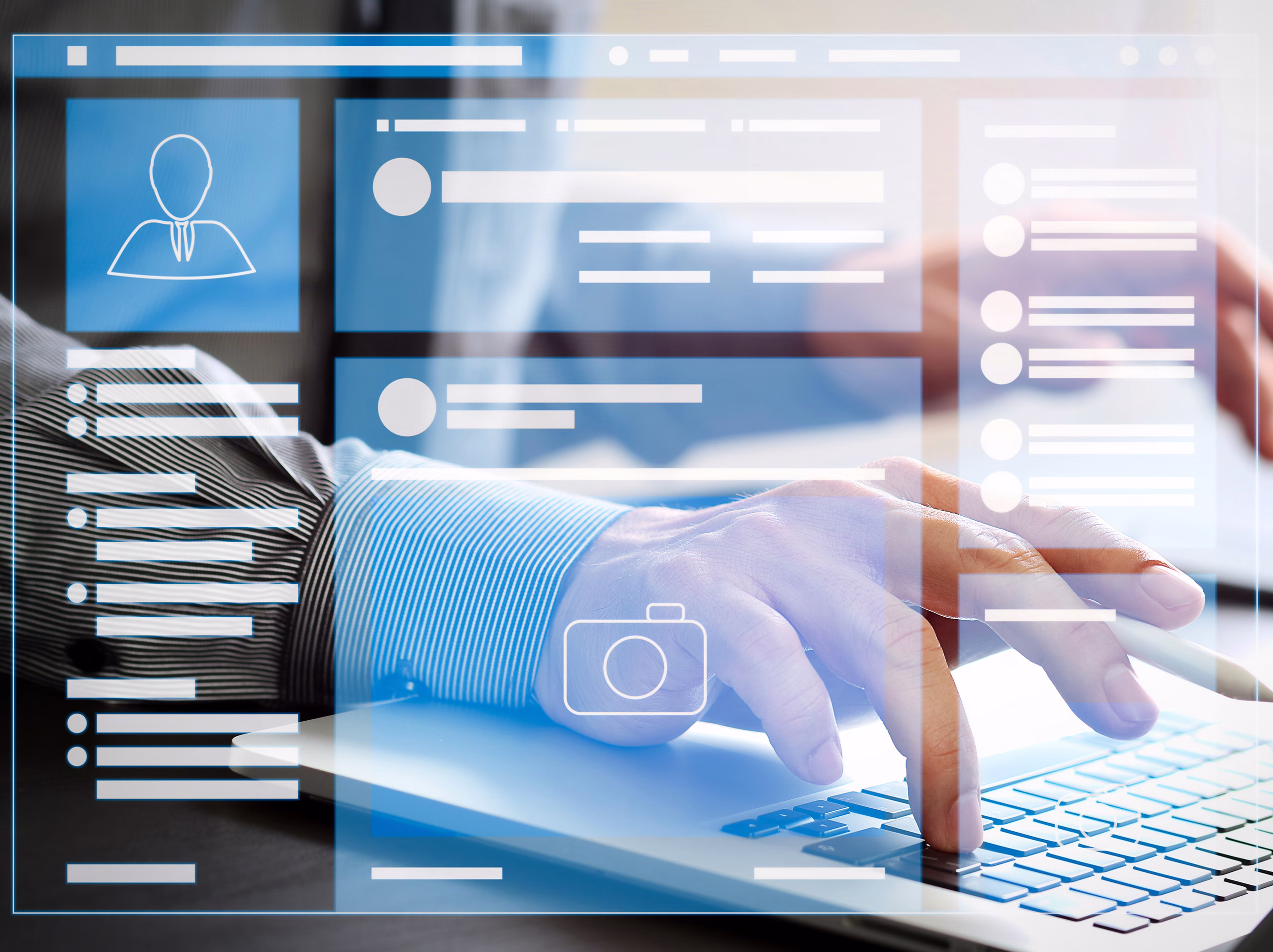 Business owner creating a Google business profile.