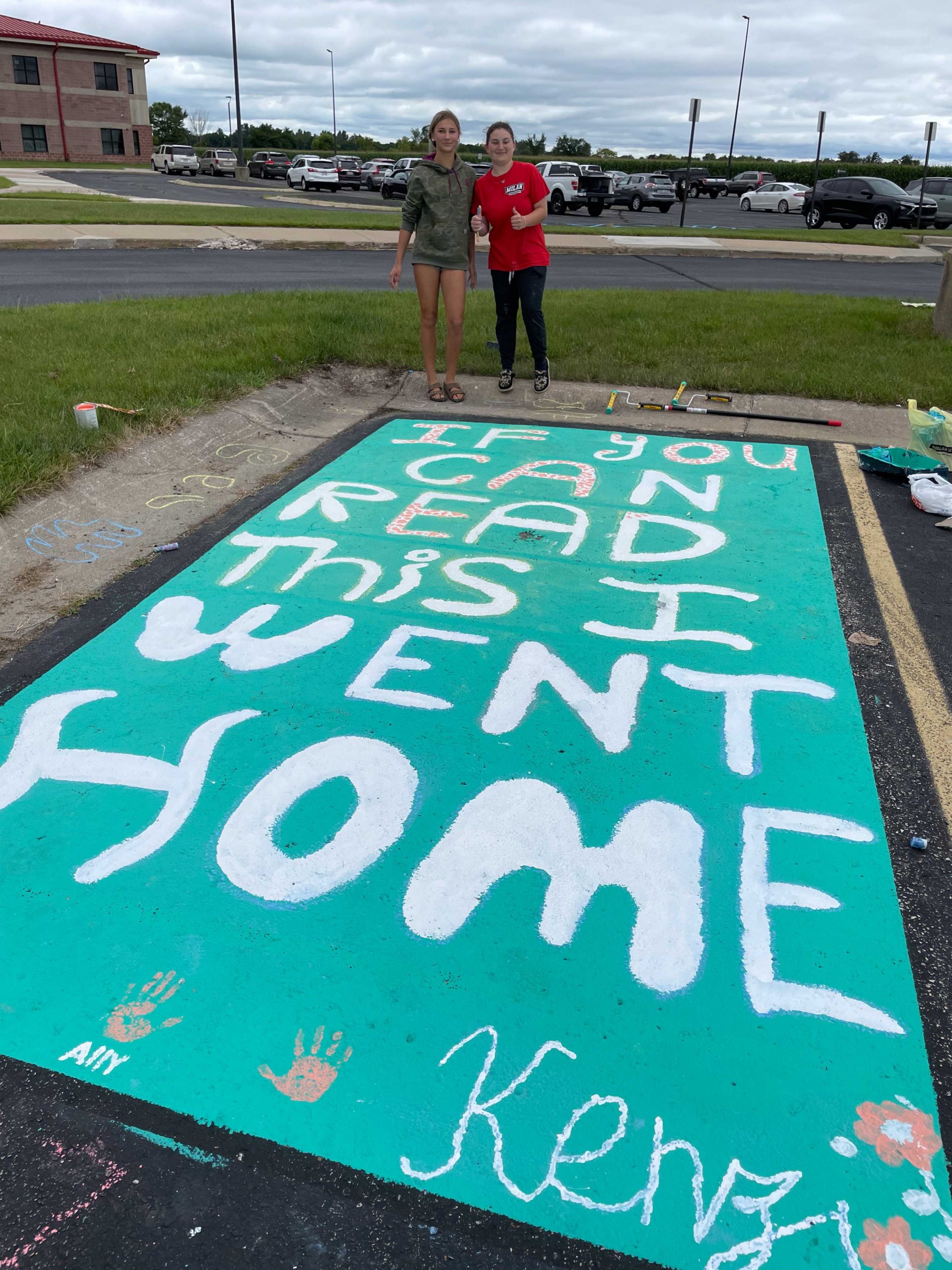 Milan Students Prepare For the First Day of School by Painting Their Parking Spots