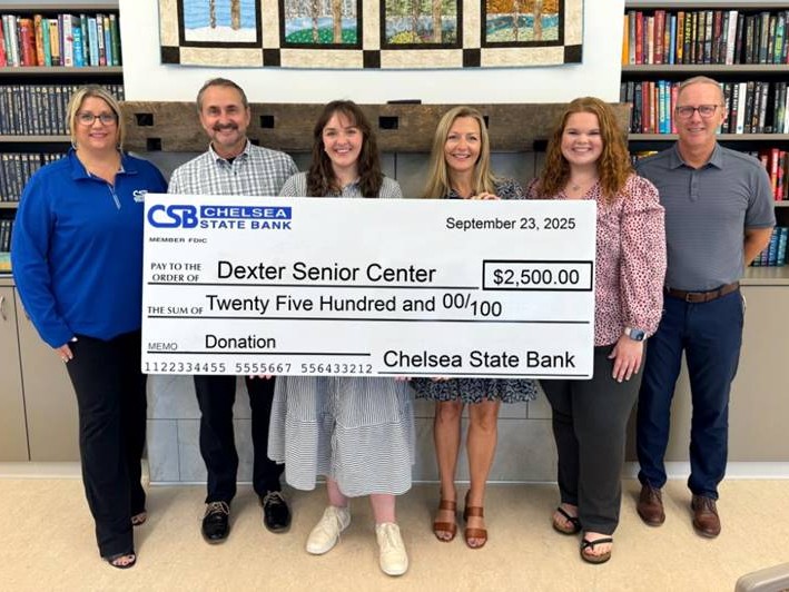 Chelsea State Bank Donates $2,500 to Dexter Senior Center