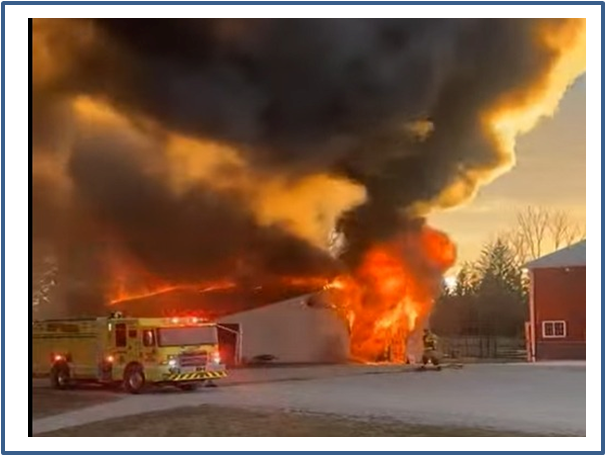 Dexter Firefighters Respond to a Blazing Barn Fire