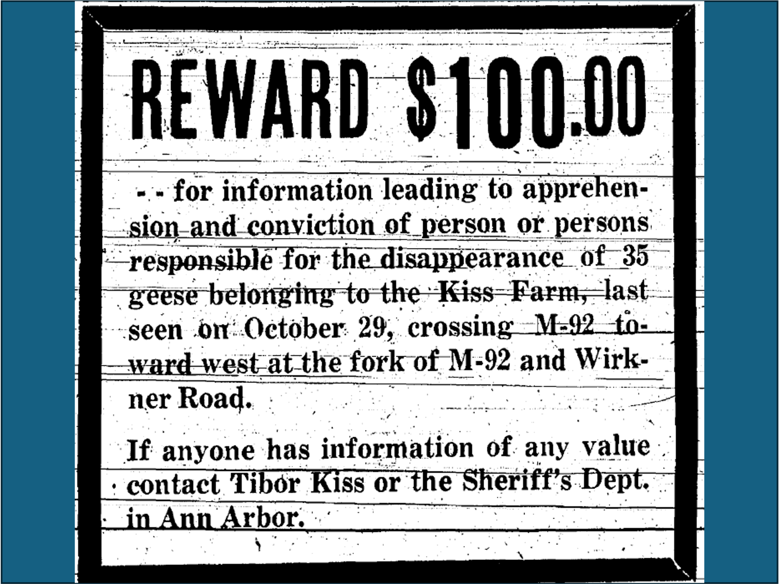 Life Back Then: Lost Geese, Cheap Coffee & Community Warnings