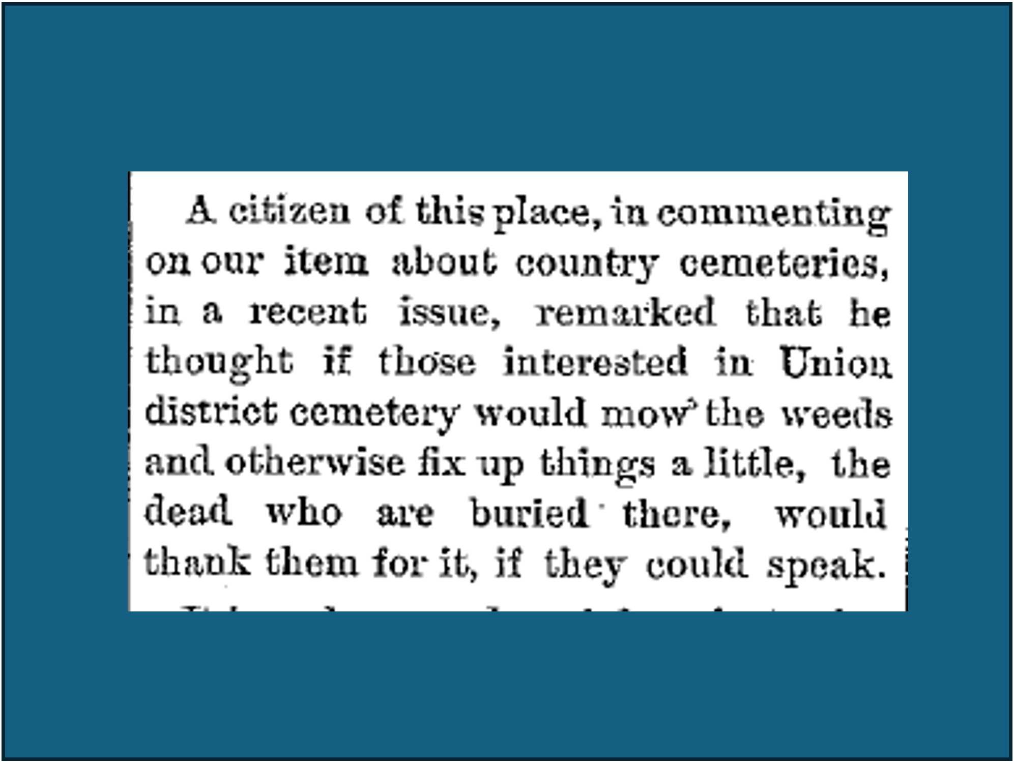Life Back Then: Saline’s Cemetery Boast and Milan’s “City” Dreams