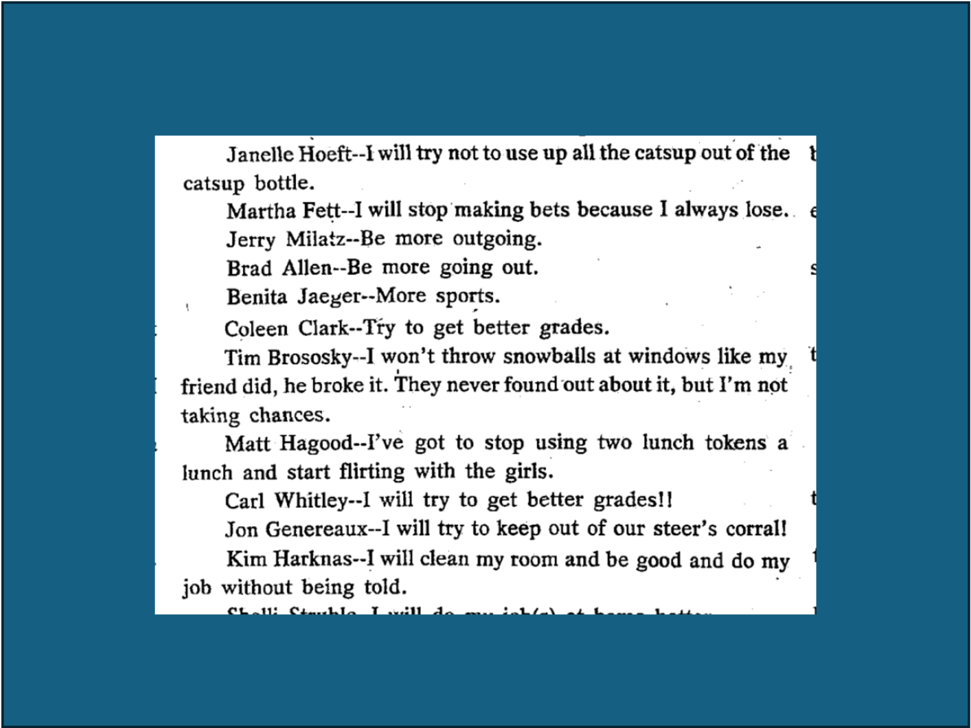 Life Back Then: What Kids Hilariously Promised in 1975