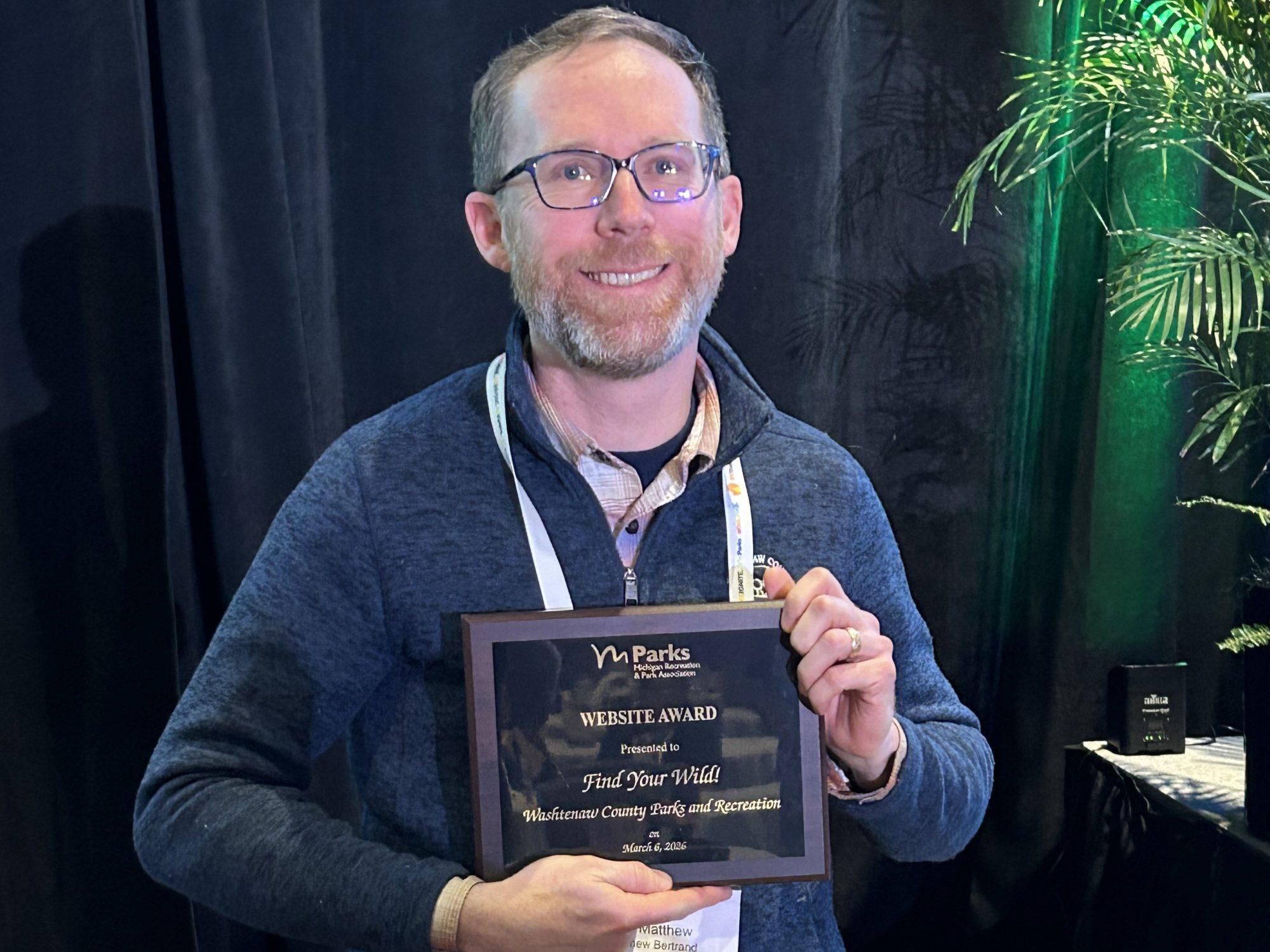 Washtenaw County Parks, Senator Shink Receive Recognition from State Parks Association