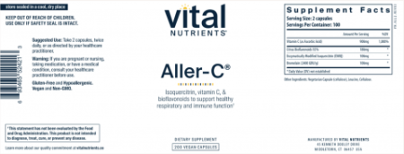 Blueroot Health Allergens Recall: Vital Nutrients Aller-C