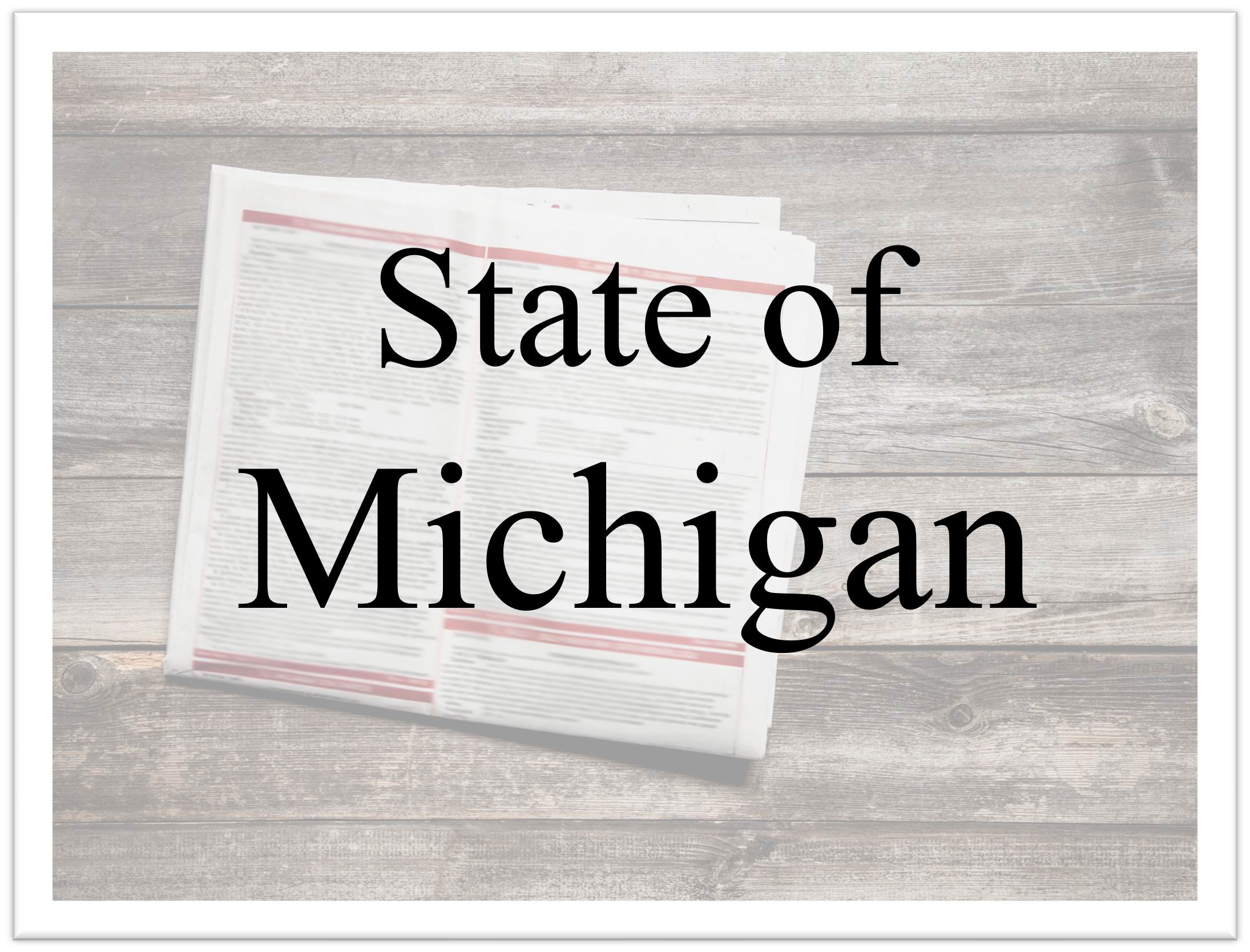 State of Michigan: First Amended Order Authorizing Alternate Service by Publication