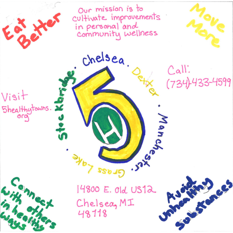 Student drawn ad for 5 Healthy Towns