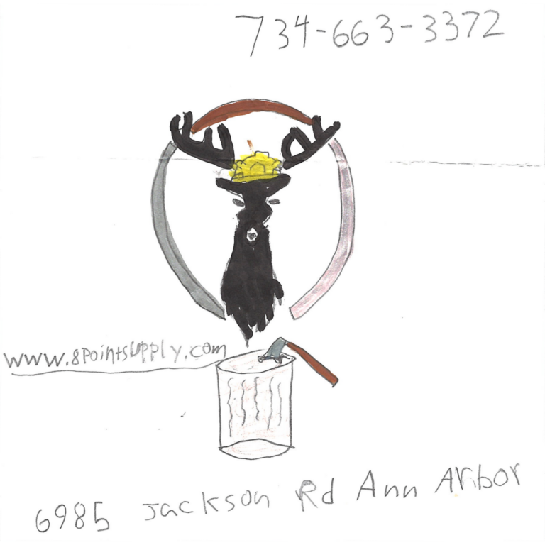 Student drawn ad for 8 Point Building Supply