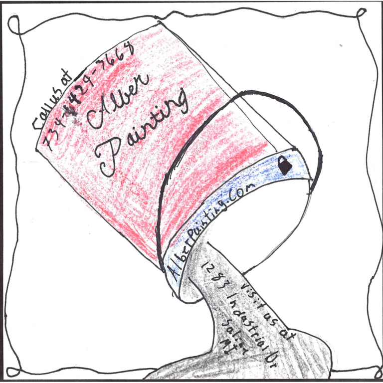 Student drawn ad for Alber Painting