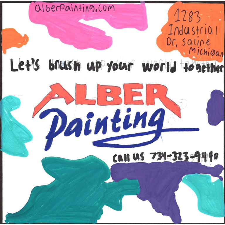 Student drawn ad for Alber Painting