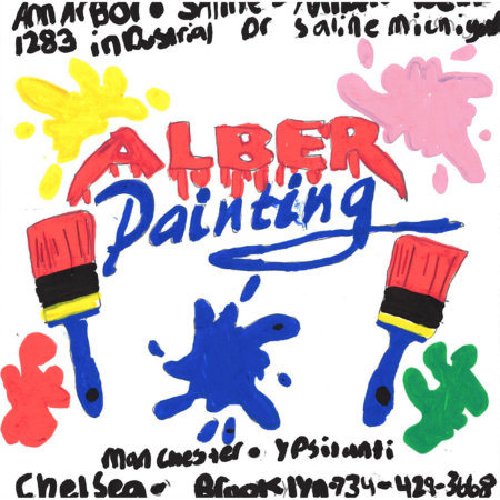 Student drawn ad for Alber Painting