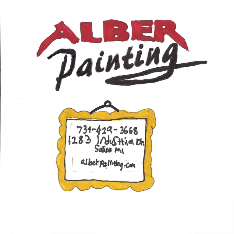 Student drawn ad for Alber Painting