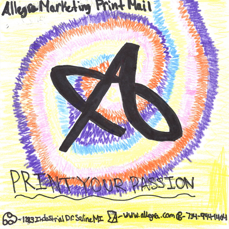 Student drawn ad for Allegra Marketing