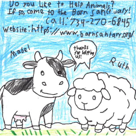 Student drawn ad for Barn Sanctuary