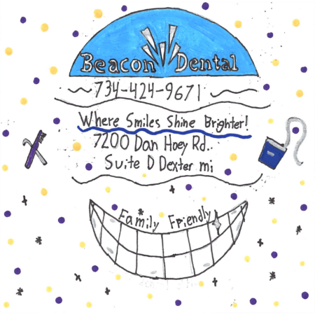 Student drawn ad for Beacon Dental