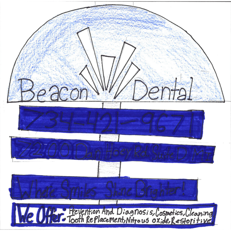 Student drawn ad for Beacon Dental