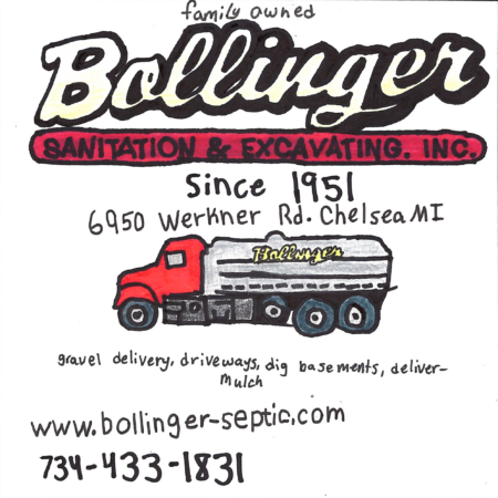 Student drawn ad for Bollinger Sanitation and Excavating Inc.
